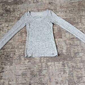 Hollister Gray Fitted Blouse